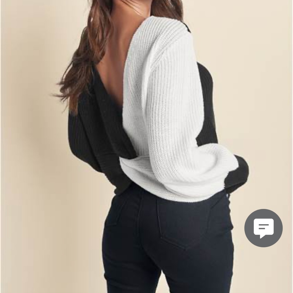 Twist V Back Sweater